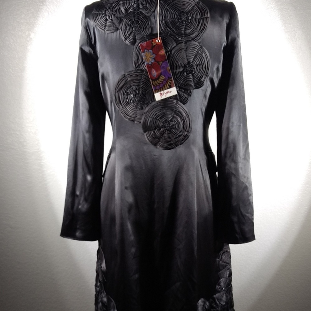 Biya by Johnny Was Silk Satin Circulae Coat NWT - Picture 3 of 6